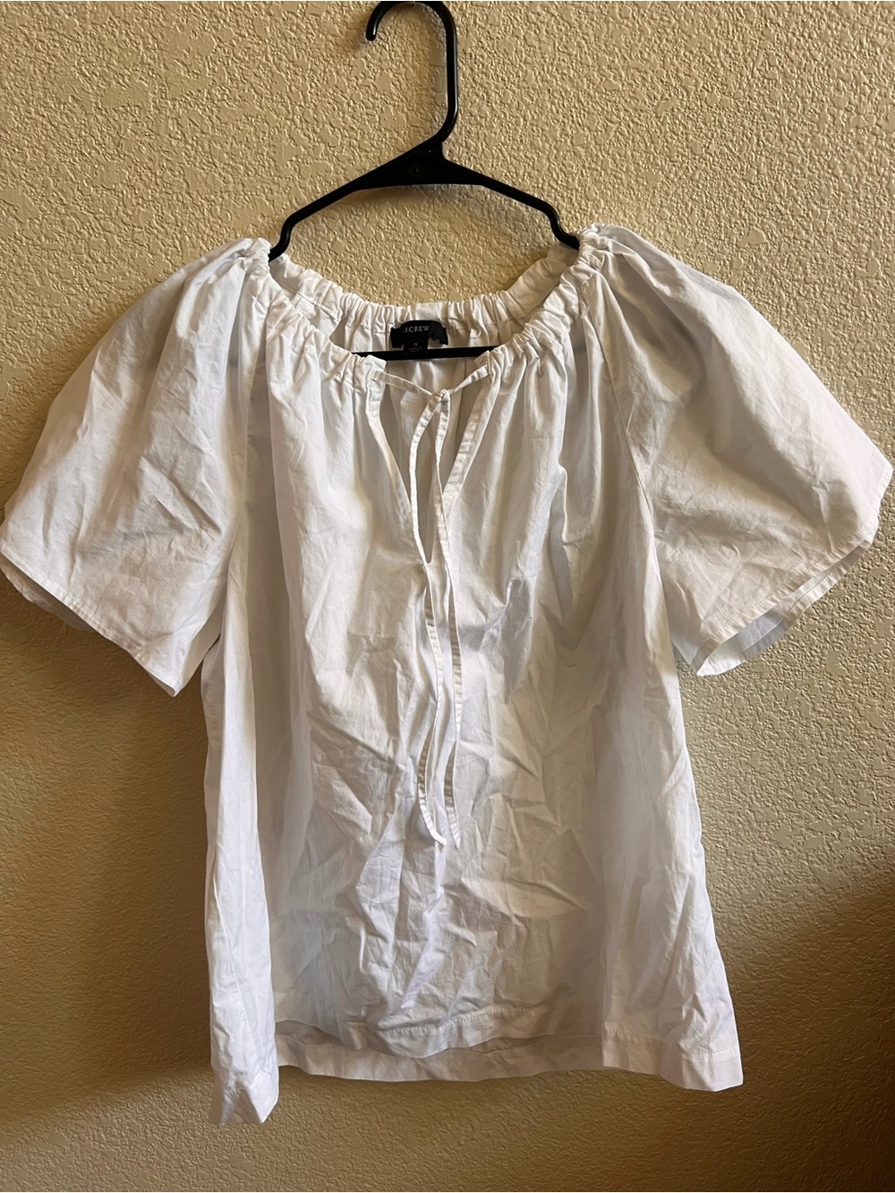 J. Crew Women's White Tie-Neck Top